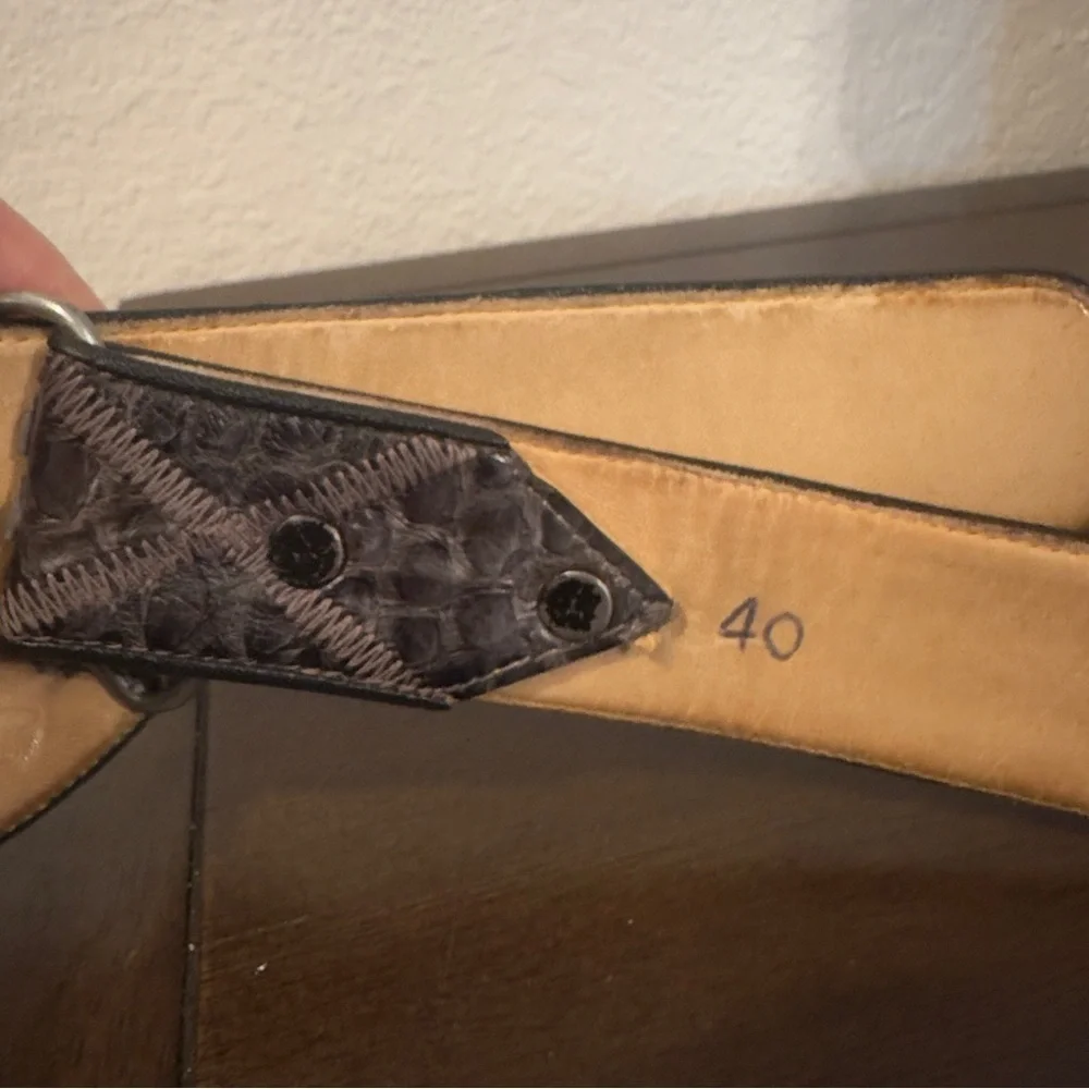 Reptile Patterned Leather Belt sz40